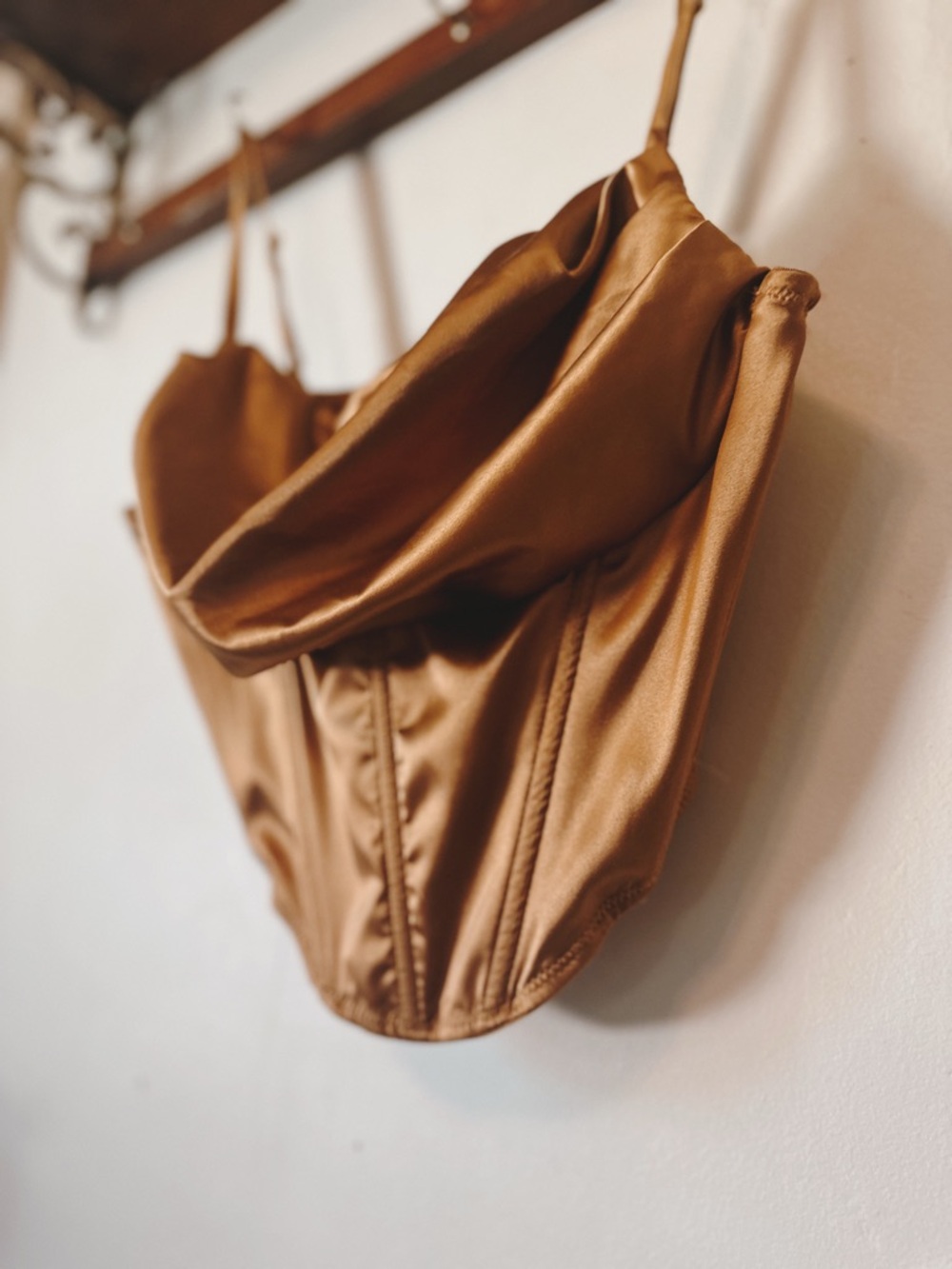 Urban Outfitters Bronze Satin Bustier Top - Picture 3 of 5